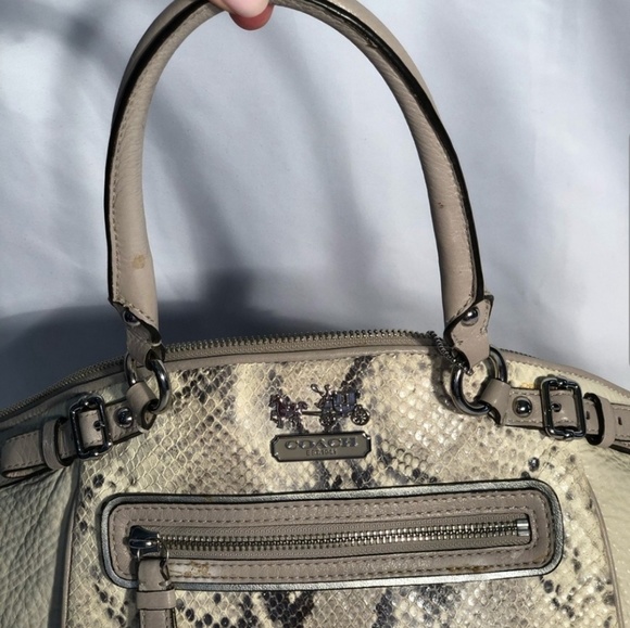 Coach Madison Embossed Python Leather Shoulder Bag - Picture 4 of 5